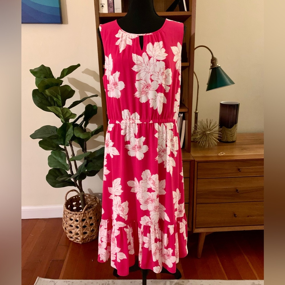 NWT Talbots Women’s Sleeveless Pink Floral Dress Size 12
